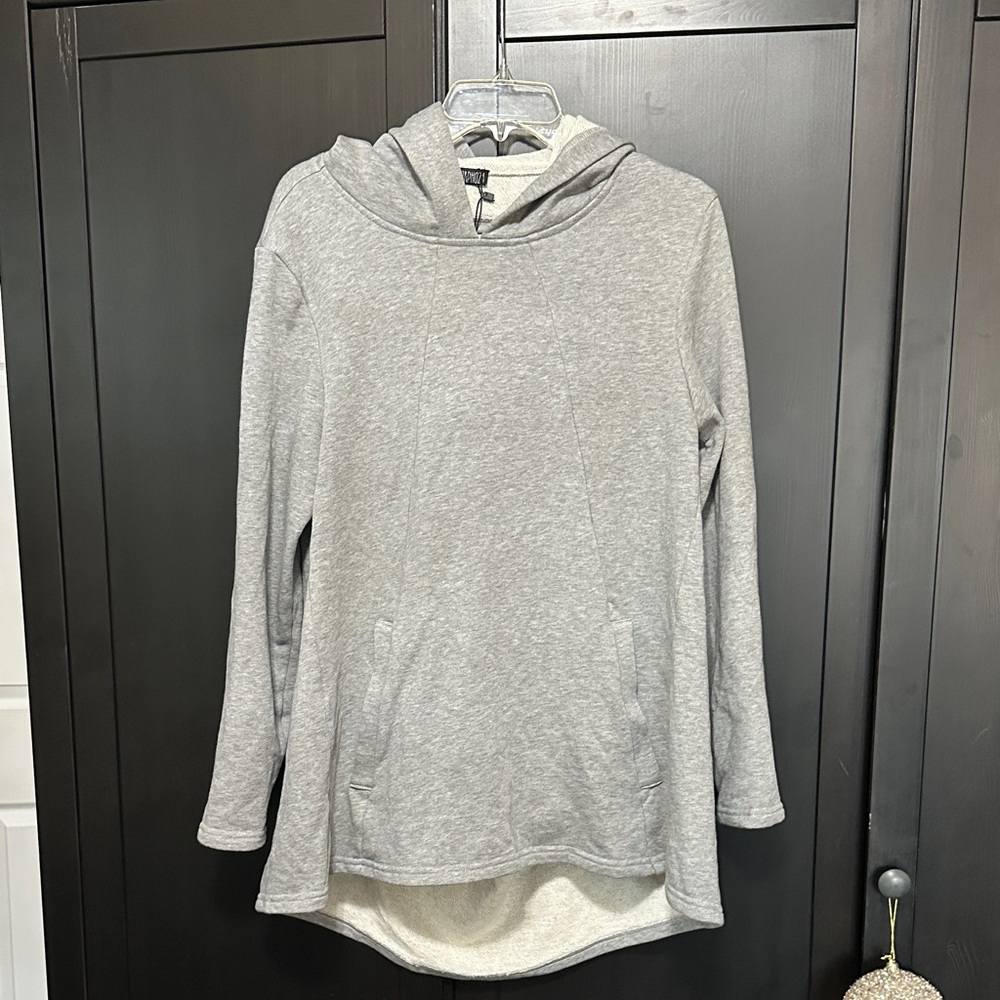 Metamorphoza Gray Women's Hoodie Sweater with open back size M nwt
